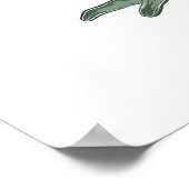 Frog Wall Art Print, Kimono and Fan Illustration ポスター (角)