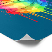 Frog Wearing Headphones And Sungles Edm Rave Desig ポスター (角)