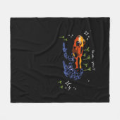 Frog Who Loves You Simple Classic Style フリースブランケット (正面(横))