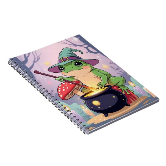 Frog Witch Journal – Kawaii Potion Frog  ノートブック (右側)