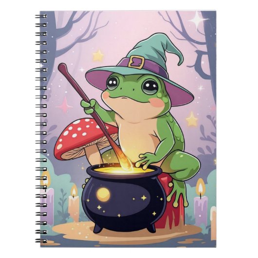 Frog Witch Journal – Kawaii Potion Frog ノートブック (正面)