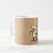 Frog with Coffee – Whimsical Vintage Animal コーヒーマグカップ (正面左)