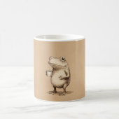 Frog with Coffee – Whimsical Vintage Animal コーヒーマグカップ (中央)