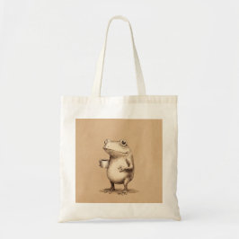 Frog with Coffee – Whimsical Vintage Animal トートバッグ
