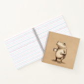 Frog with Coffee – Whimsical Vintage Animal ノートブック (内部)