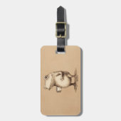 Frog with Coffee – Whimsical Vintage Animal ラゲッジタグ (正面縦)