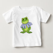 Frog with Daisy ベビーTシャツ (正面)
