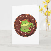 Frog with Donut カード (黄色い花)