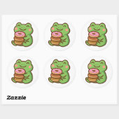 Frog With Donuts – Cute Animal Sticker ラウンドシール (シート)