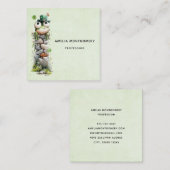 Frog with Green Hat and Shamrock Cute スクエア名刺 (正面/裏面)