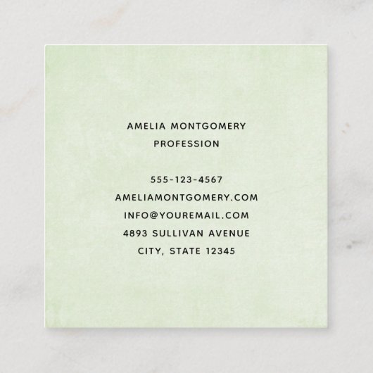 Frog with Green Hat and Shamrock Cute スクエア名刺 (裏面)