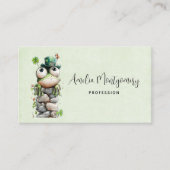 Frog with Green Hat and Shamrock Cute 名刺 (正面)