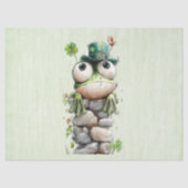 Frog with Green Hat and Shamrock Cute 薄葉紙 (正面)