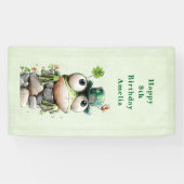 Frog with Green Hat and Shamrock Cute Birthday 横断幕 (横)