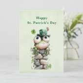 Frog with Green Hat and Shamrock St. Patrick's Day シーズンカード (スタンド正面)