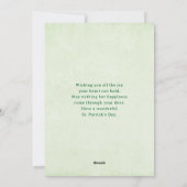 Frog with Green Hat and Shamrock St. Patrick's Day シーズンカード (裏面)