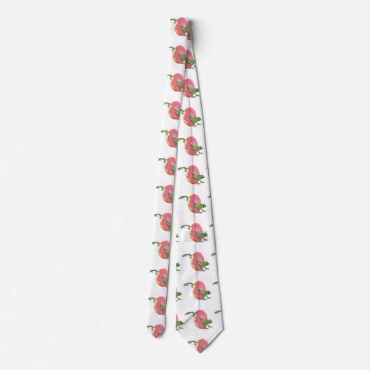 Frog with pink iced donut ネクタイ (裏面)