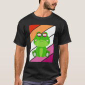 Frog With Pride Lesbian Flag LGBTQ Proud Ally Prid Tシャツ (正面)