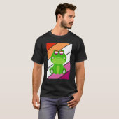 Frog With Pride Lesbian Flag LGBTQ Proud Ally Prid Tシャツ (正面フル)