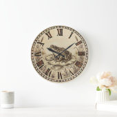 Frog Wooden Wall Clock ラージ壁時計 (ホーム)