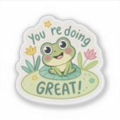 Frogcore Forever | かわいいカントリー風のカエルとキノコ シール (正面)