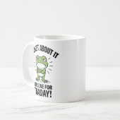 Froget About It - カエルのかわいい駄洒落 コーヒーマグカップ (正面左)