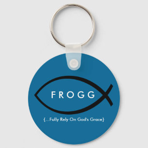 FROGG （神の恵みに完全に依存）キーチェーン キーホルダー