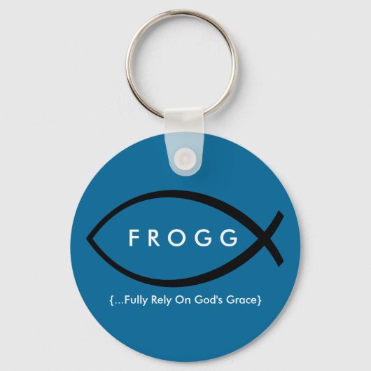 FROGG （神の恵みに完全に依存）キーチェーン キーホルダー (正面)