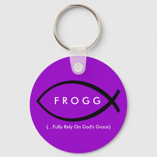 FROGG （神の恵みに完全に依存）キーチェーン キーホルダー (正面)
