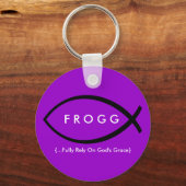 FROGG （神の恵みに完全に依存）キーチェーン キーホルダー (正面)