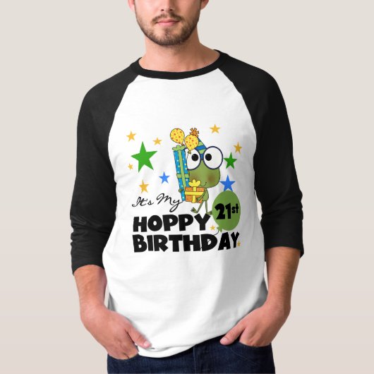 Froggieのホップの豊富な第21誕生日 Tシャツ (正面)