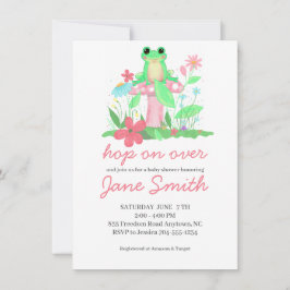 Froggie Fun Frog Baby Shower Invitation Girl 招待状