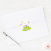 Froggie n Liliesステッカー ラウンドシール (封筒)