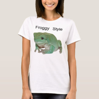 Froggyのスタイル-白のアマガエル Tシャツ