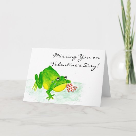 Froggyのバレンタインのカード- 「Youを恋しく思います シーズンカード (正面)