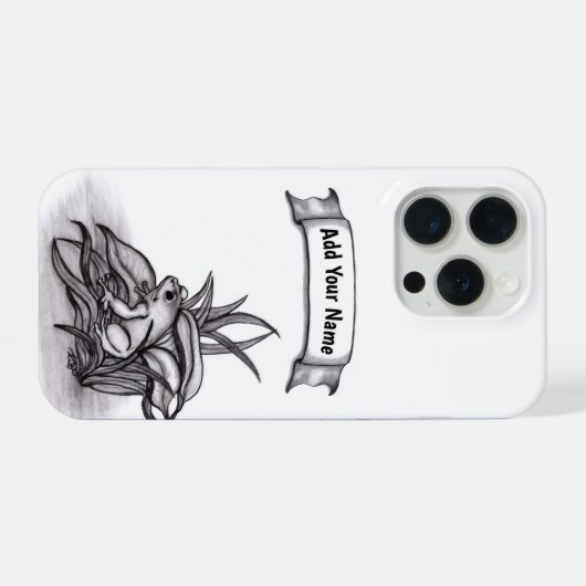 Froggy、名前を追加 iPhoneケース (裏面横)