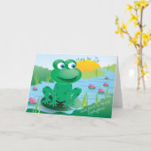 Froggy -挨拶状 カード (黄色い花)