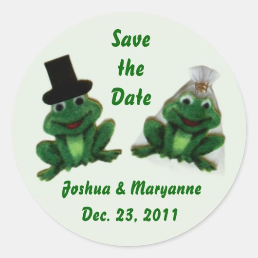 Froggy 結婚's - Save the Date Stickers ラウンドシール (正面)