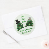 Froggy 結婚's - Save the Date Stickers ラウンドシール (封筒)