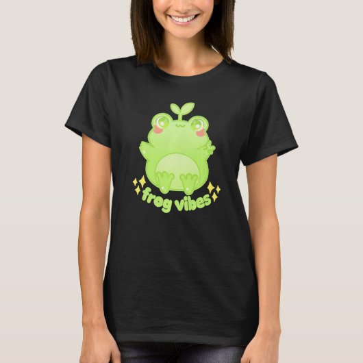 Froggy Crossing Frog Vibes Tシャツ (正面)