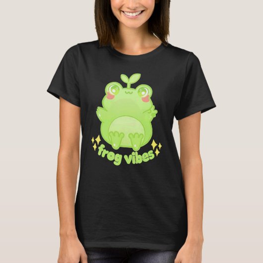 Froggy Crossing Frog Vibes Tシャツ (正面)