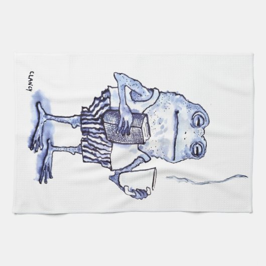 Froggy Mornings キッチンタオル (横)