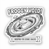 Froggy Void Funny Space Frog Cartoon シール (正面)
