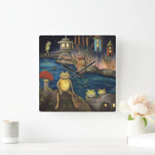 Frogland スクエア壁時計 (ホーム)