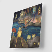 Frogland スクエア壁時計 (傾斜)