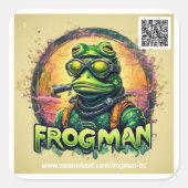 Frogman #1ステッカー – 6シールのシート スクエアシール (正面)