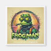 Frogman Square Magnet 2" x 2" マグネット (正面)