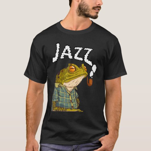 Frog's 遊 Jazz Musicおもしろいかわいいカエル動物Gr Tシャツ (正面)