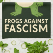 Frogs Against Fascism Portland Frog Protest キッチンタオル (折り畳み)
