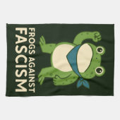 Frogs Against Fascism Portland Frog Protest キッチンタオル (横)